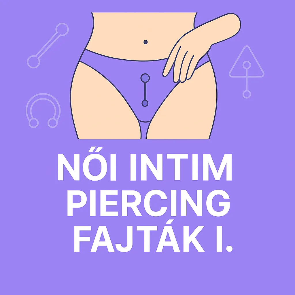 Női intim piercing fajták I. – Illusztráció a Christina, Clitoris, HCH, VCH és Fourchette piercingekhez