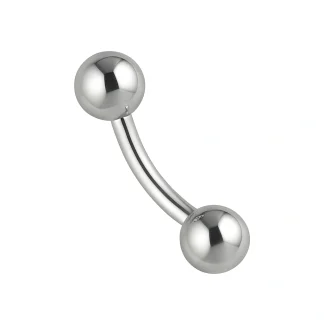 Banán piercing 1.2 mm – ívelt testékszer 2.5–5 mm golyós végekkel, ezüst színben