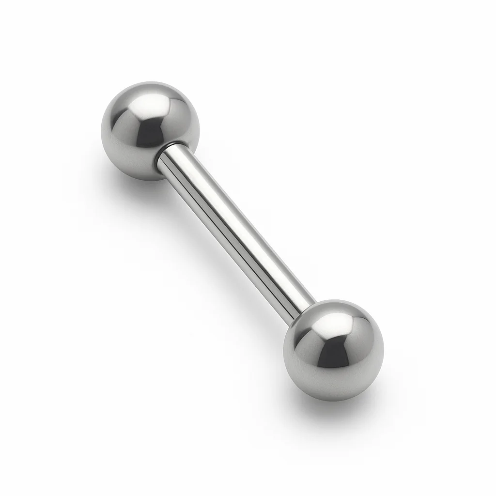 Barbell piercing prémium titánból, egyenes testékszer