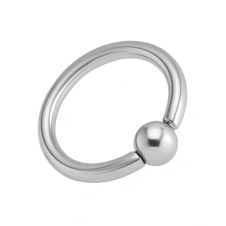 Titánium Klasszikus golyózáras karika piercing – 1.6 mm vastagságban, 8–16 mm átmérővel, prémium minőségű testékszer