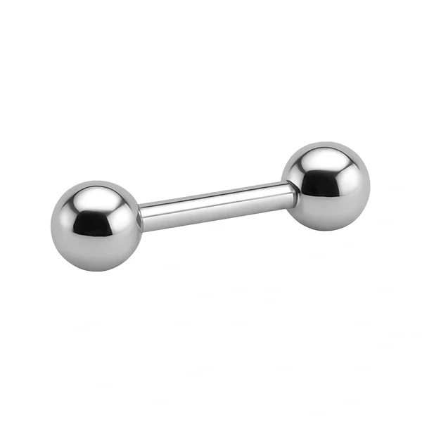 Egyenes barbell piercing 1.6 mm – golyós végű testékszer ezüst színben