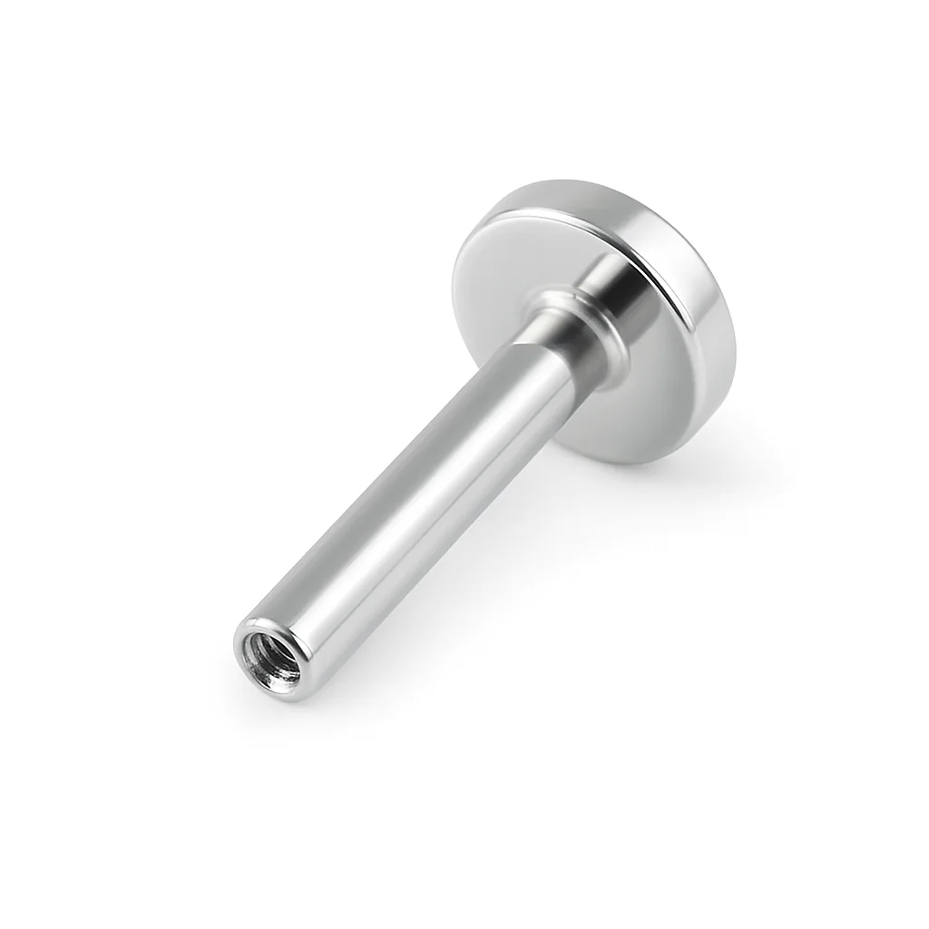 Talpas piercing szár 1.2 mm-es átmérővel – belső menetes labret, polírozott titánium