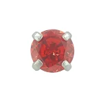 Garnet színű, prong foglalatos piercing fejrész titán foglalatban.