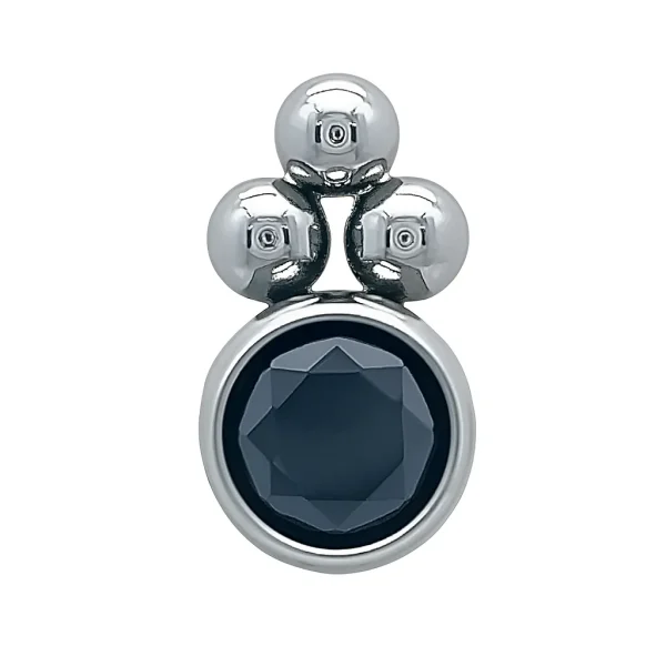 Mini Black CZ – Fekete Cirkónia Fejrész Mini Black CZ testékszer fejrész fekete cirkóniával és polírozott titán elemekkel