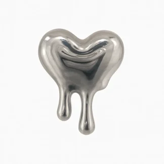 Olvadó szív formájú titán piercingfejrész, polírozott felülettel