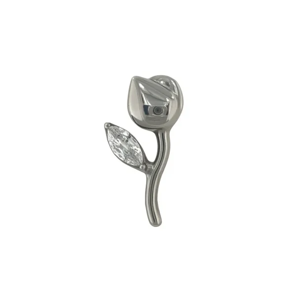 Titán tulipán alakú piercing fejrész kristálylevéllel – Fosteriana