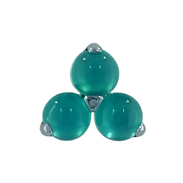 Pinchy’s Jade Onyx Trio – Három jádezöld opálkő titán foglalatban, testékszer fejrész