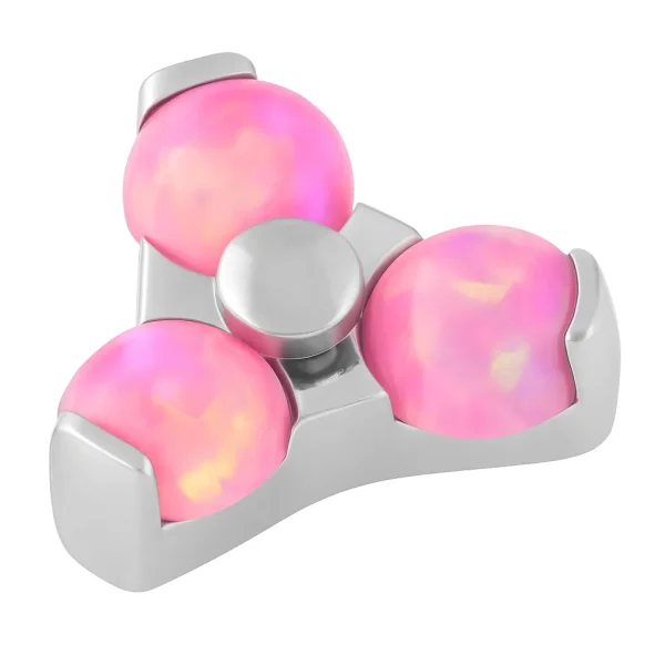 Pinchy’s Hot Pink – három opálkőből álló testékszer fejrész titán foglalatban