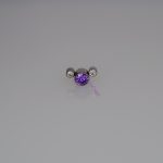 Deadly Nightshade – Lila Hármas Cluster piercing fejrész lila és fehér cirkónia kövekkel, titánium foglalatban – LilaCsiga