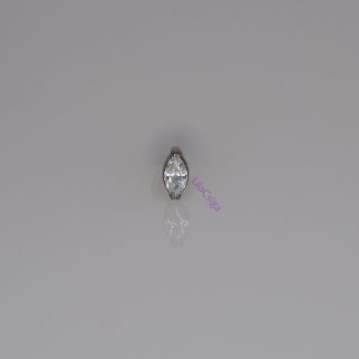 Clear Navette – Marquise piercing fejrész tiszta cirkónia kővel, polírozott titánium foglalatban – LilaCsiga
