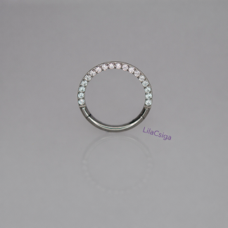Grace pavé foglalású cubic zirconia köves titán zsanéros piercing karika