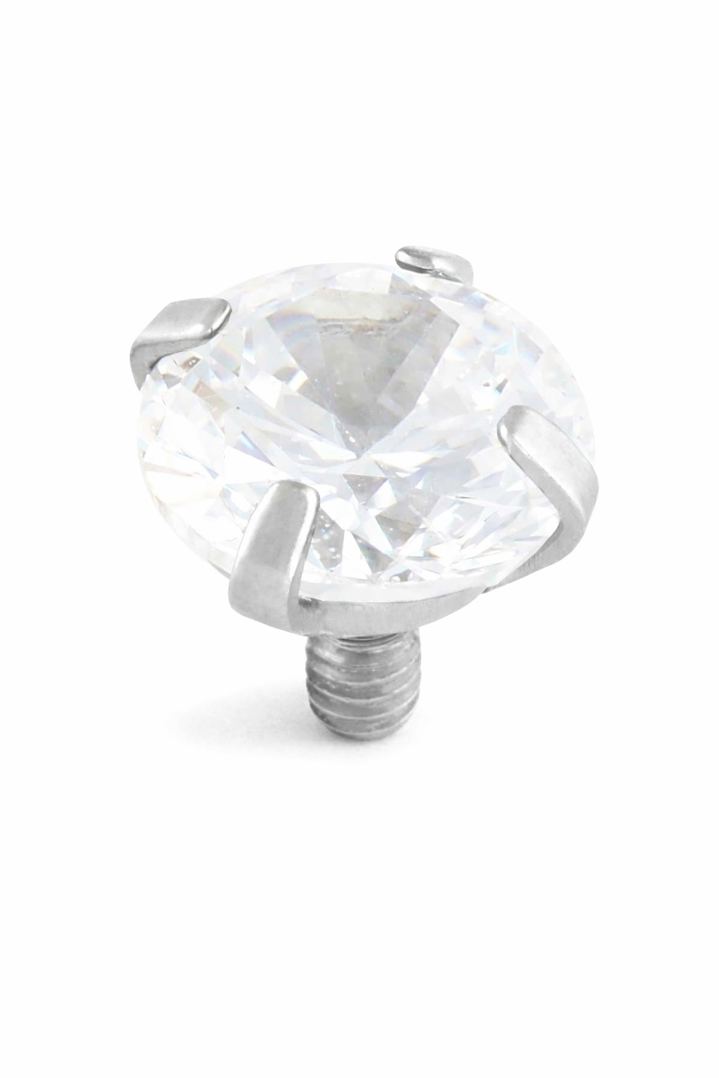 Titán karmos kristályos piercing cserefej átlátszó CZ-vel, belső menetes szárhoz (1.6 mm)