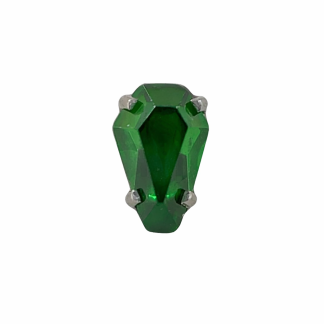 Titán fejrész emerald pyxis zöld shield fazonú CZ kristállyal piercinghez