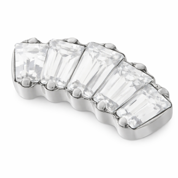 Titán fejrész crescere baguette 5 köves clear CZ kristállyal piercinghez