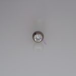 Titán piercing golyó átlátszó CZ kristállyal, belső menetes szárhoz (1.6 mm)