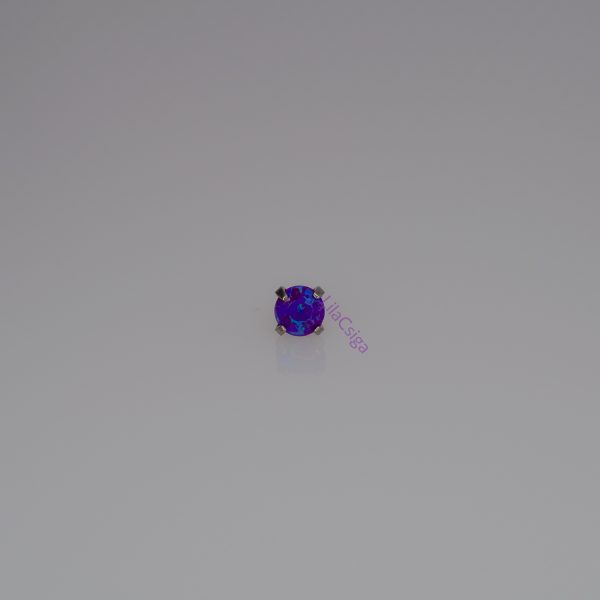 Sleepy Lavender lila opál köves titán piercing fejrész karmos foglalattal.