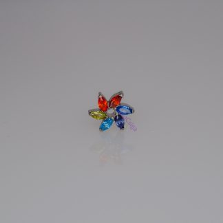 Pride Catherine Wheel színes kristályos titán piercing fejrész.