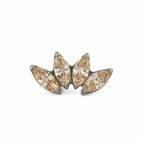 Titán fejrész lutea marquise fan champagne CZ kövekkel piercinghez