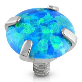 Peacock Blue Opal kék színjátszó opál piercing fejrész ezüst színű titán karomos foglalatban