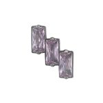 Három rózsaszín baguette csiszolású kristályból álló testékszer fejrész titán foglalatban.