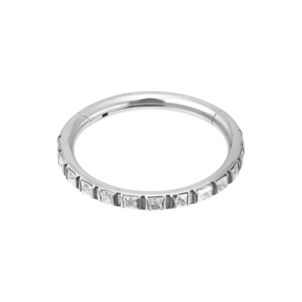 Infinity zsanéros köves titánium piercing karika