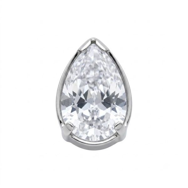Clear Dewdrop csepp alakú titán piercing fejrész áttetszó csepp csiszolású cirkónia kővel