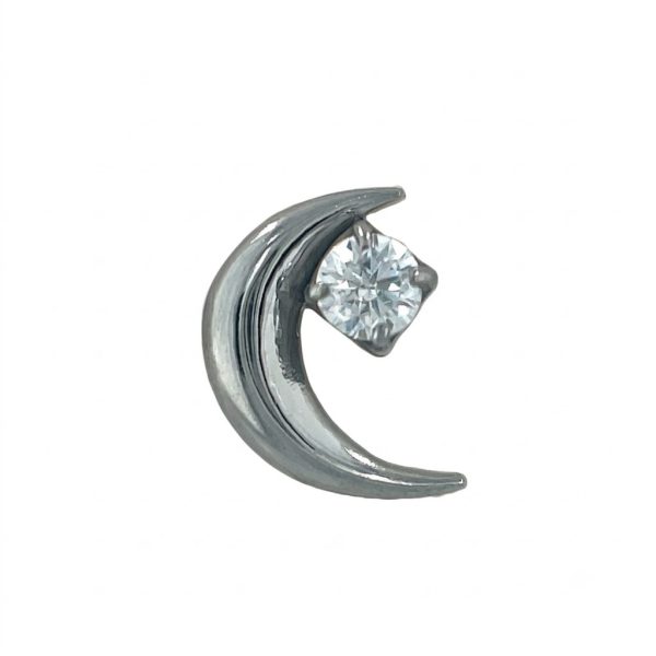 Crystal Moon köves félhold alakú piercing fejrész áttetsző kristállyal